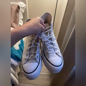 White Platform Converse